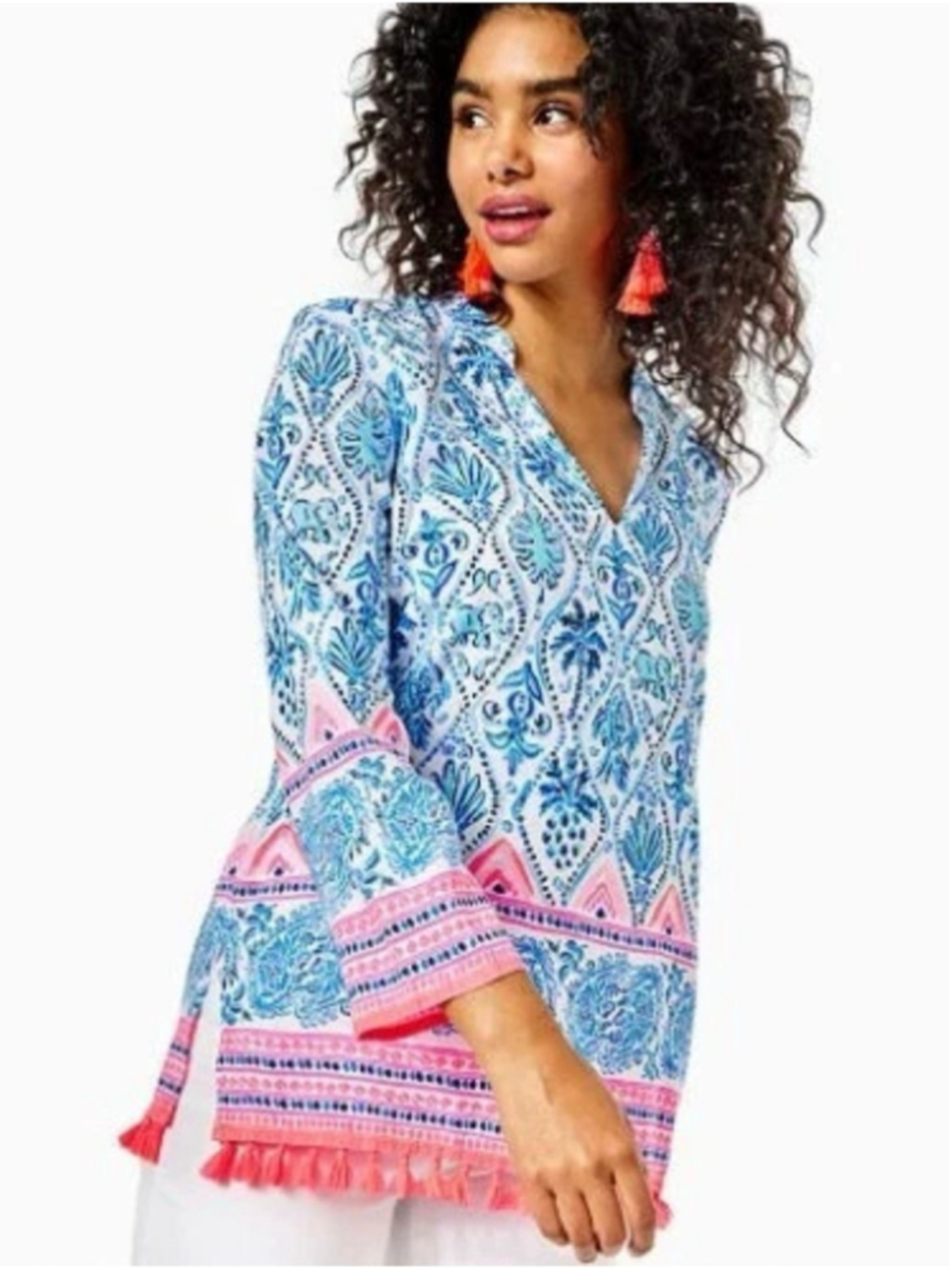 Lilly Pulitzer tunic popover top Small ISLE OF TILE LUNA BAY NWT Resort Cruise